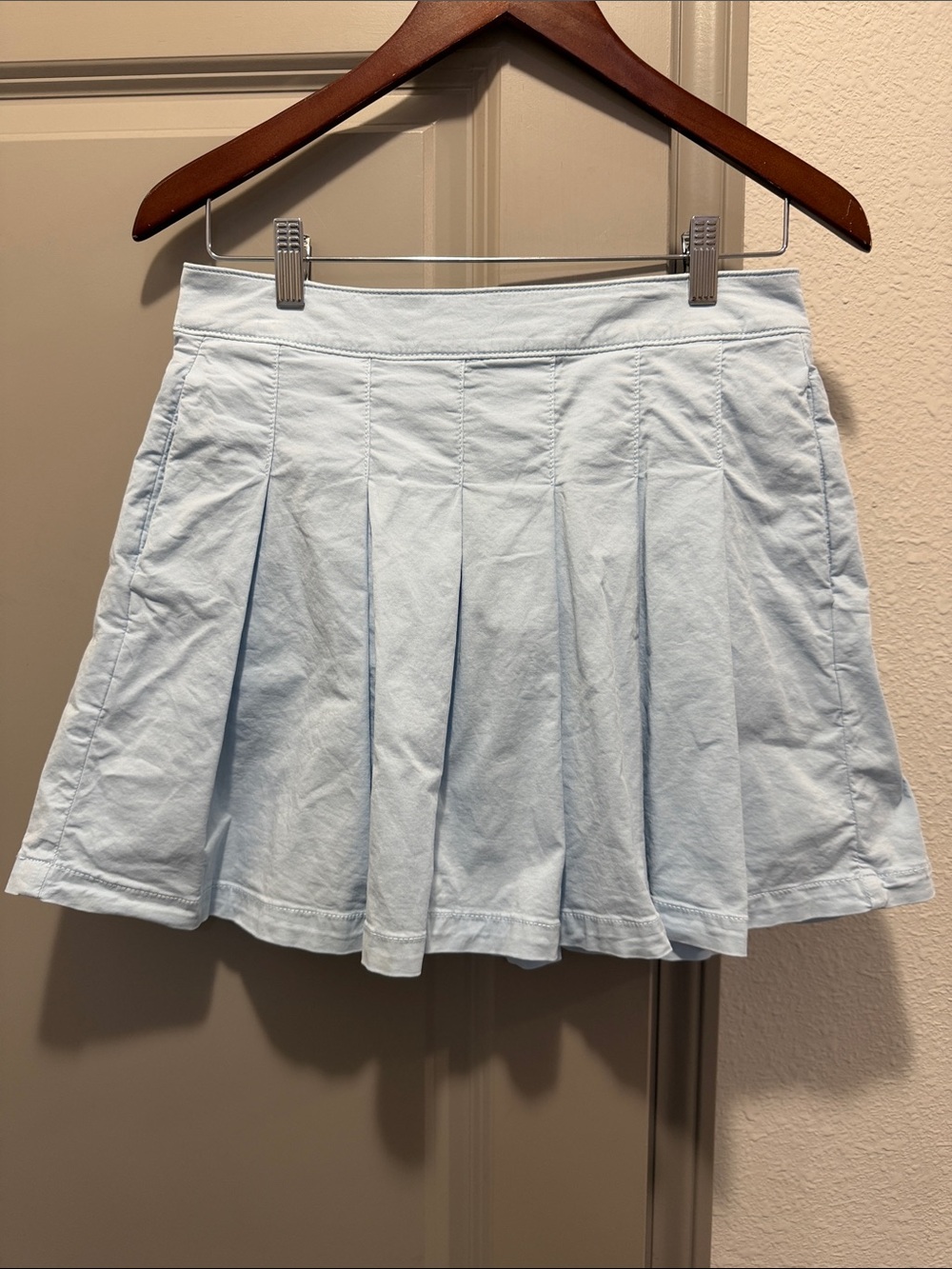 American Eagle baby sky blue cotton pleated tennis mini skirt 4 6